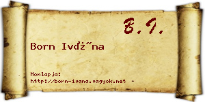 Born Ivána névjegykártya
